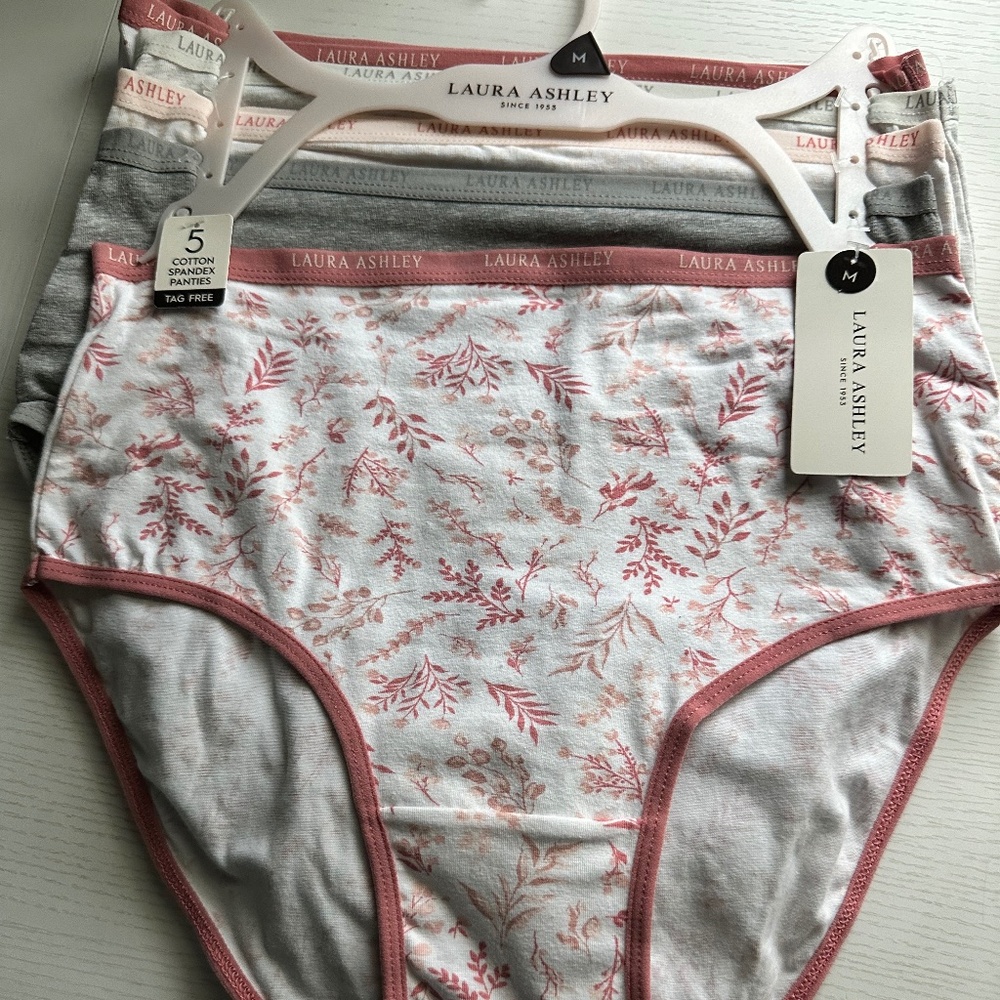 Laura Ashley  5pc Underwear Set Pinks and Gray Size Medium